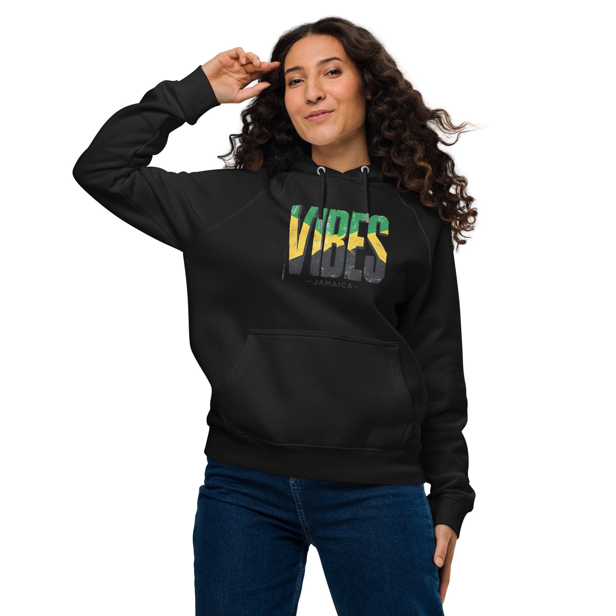 Stylish3Tees.com Vibes Jamaica Unisex eco raglan hoodie