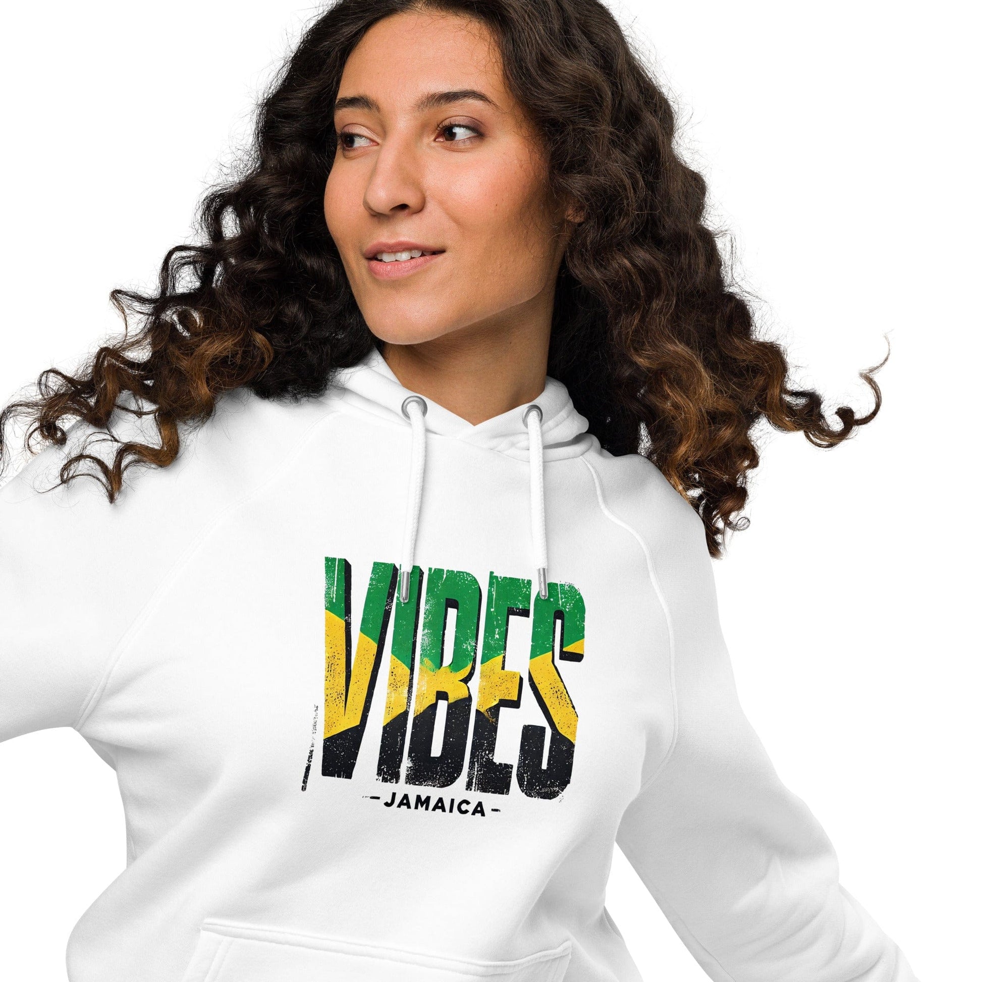 Stylish3Tees.com Vibes Jamaica Unisex eco raglan hoodie