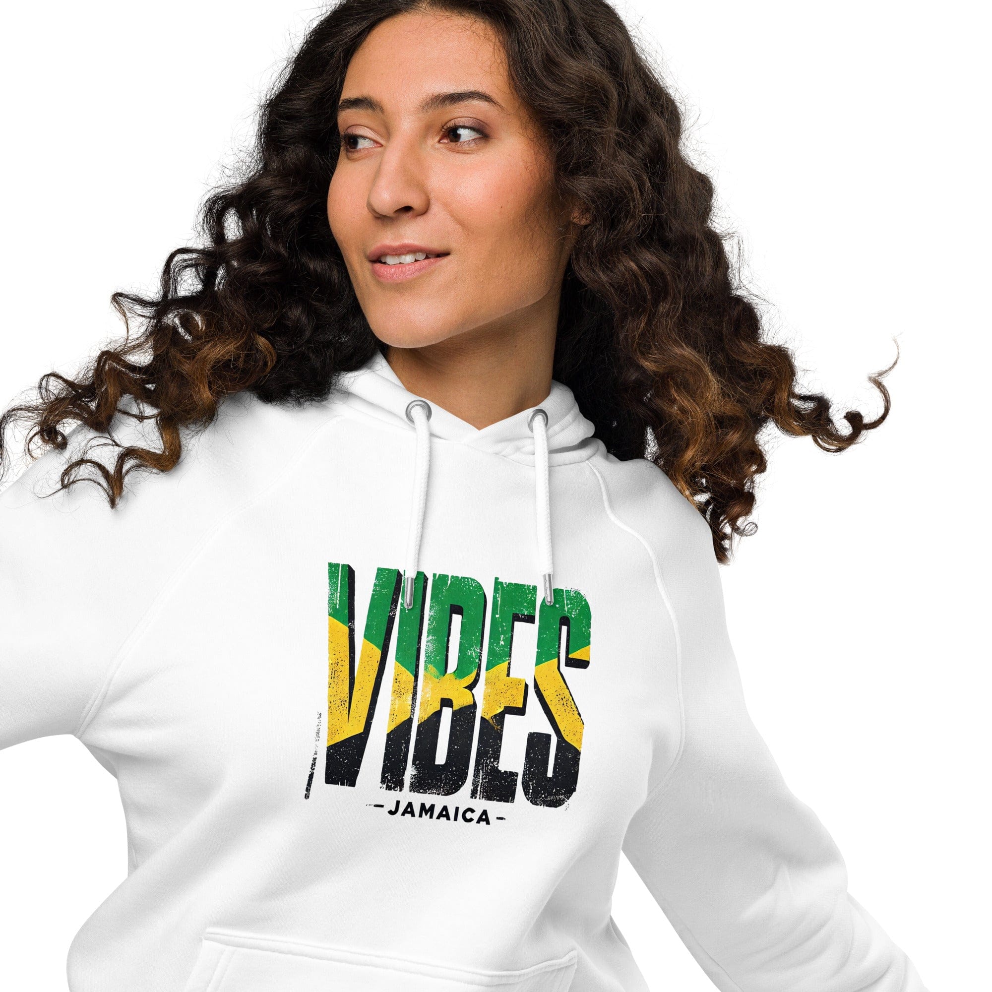 Stylish3Tees.com Vibes Jamaica Unisex eco raglan hoodie
