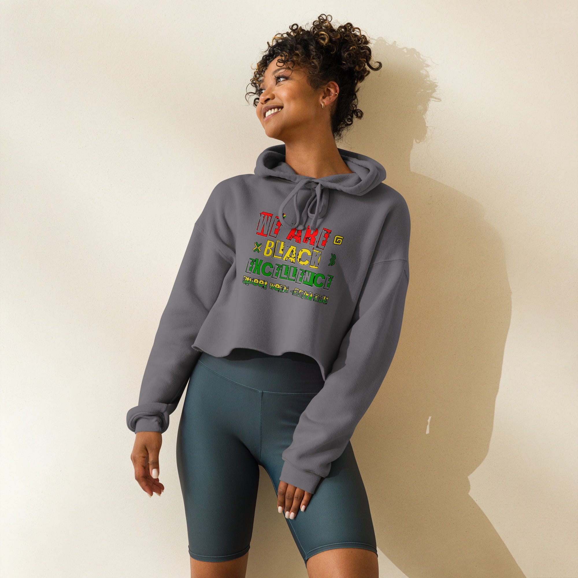 Stylish3Tees.com We Are Black Excellence 24/7-365 Crop Hoodie