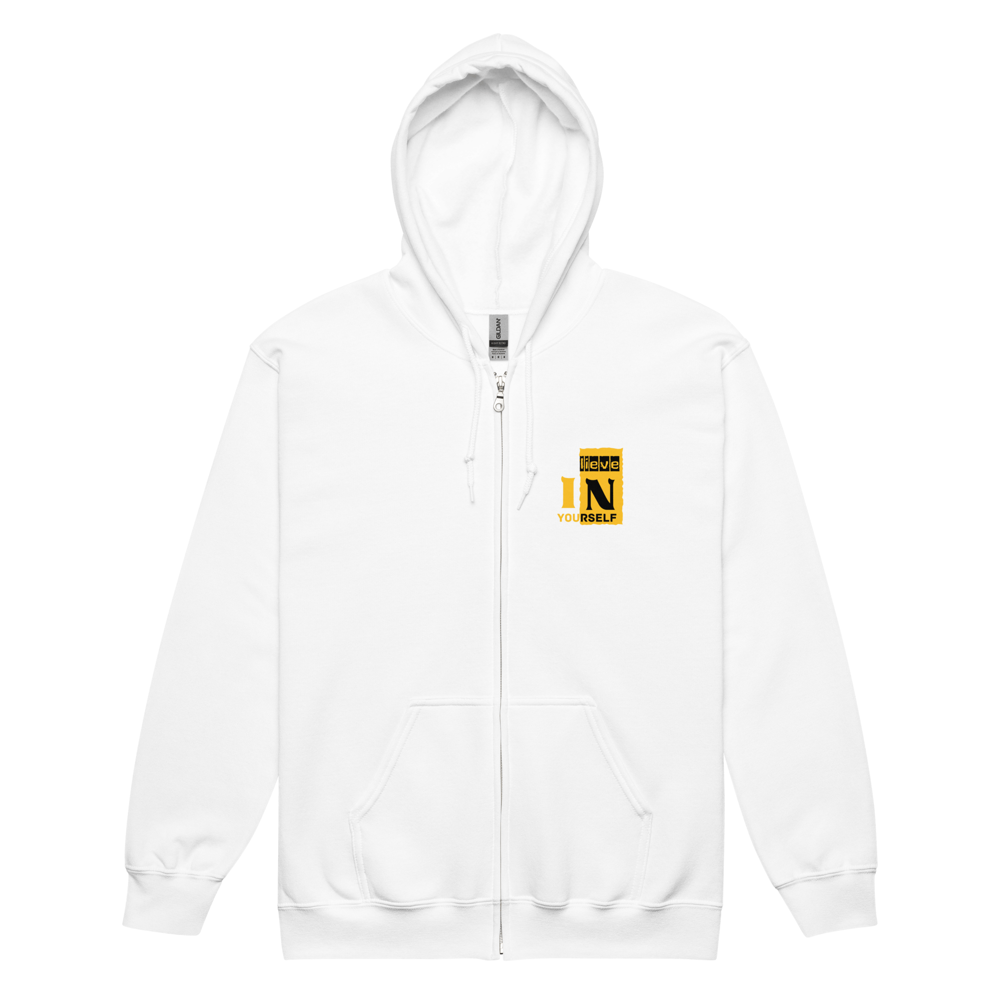 Stylish3Tees.com White / S Believe In Your Self Unisex heavy blend zip hoodie