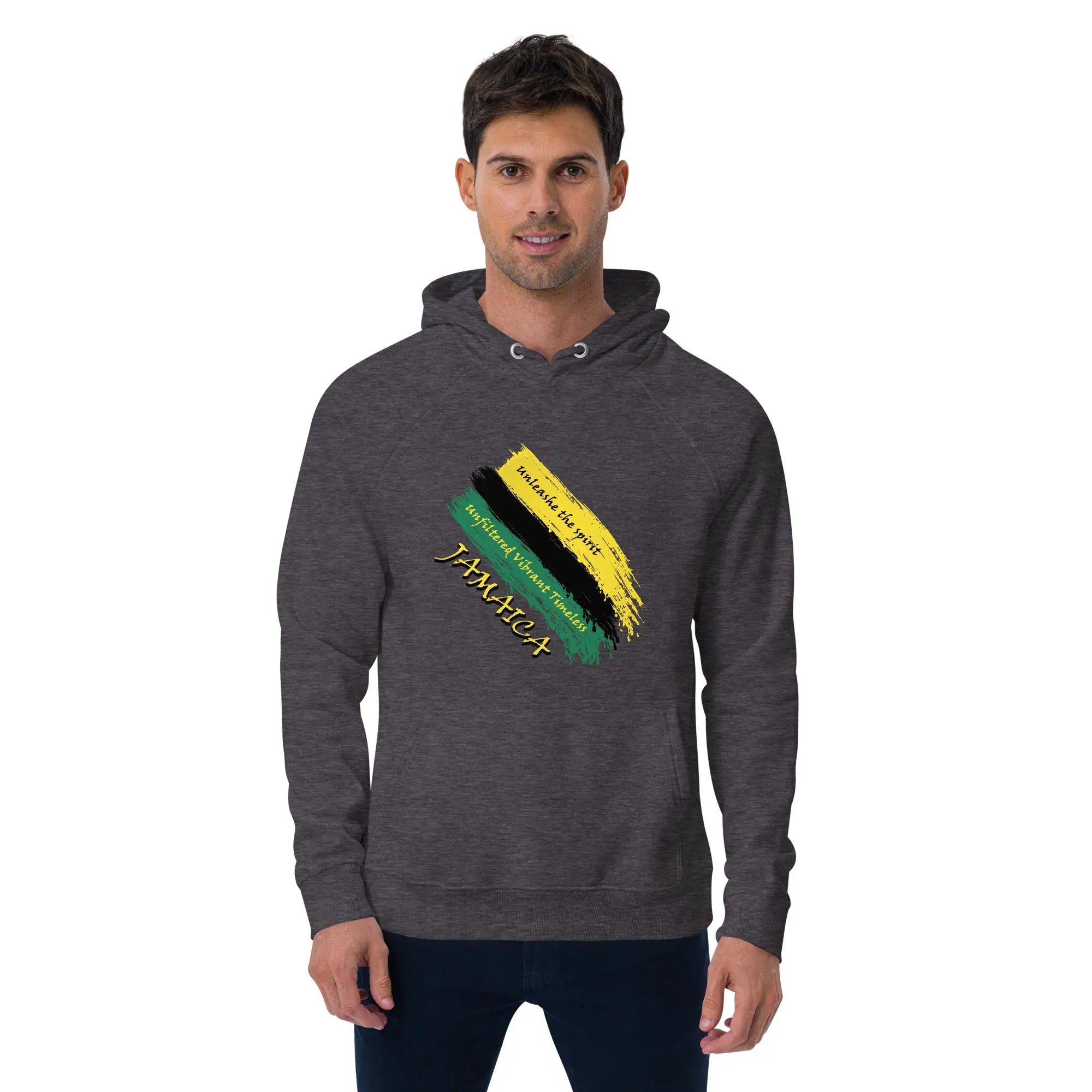 Jamaica Unfiltered Unisex eco raglan hoodie - Stylish3Tees.com