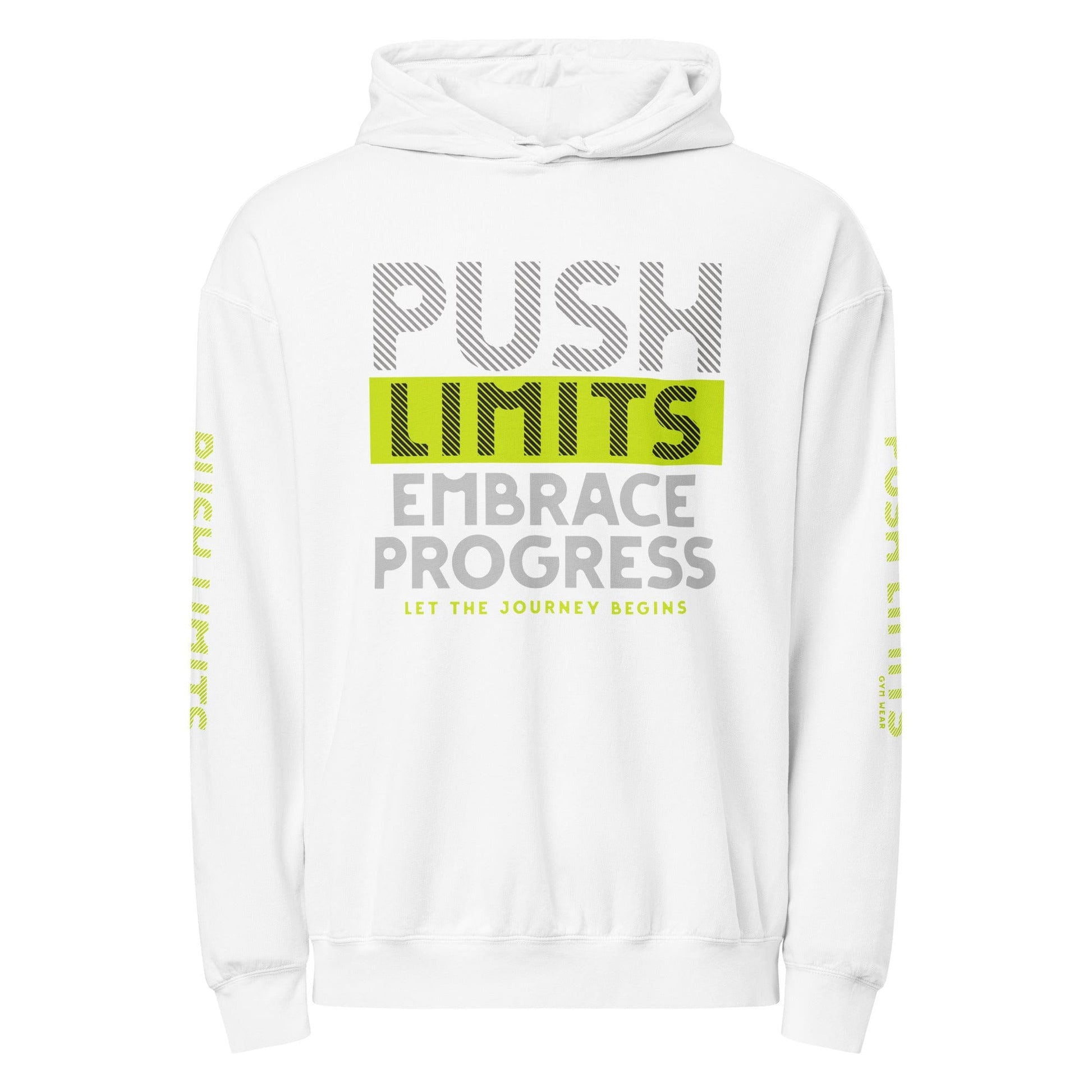 Stylish3Tees.com White / S Push Limits Embrace Progress Unisex garment-dyed lightweight hoodie