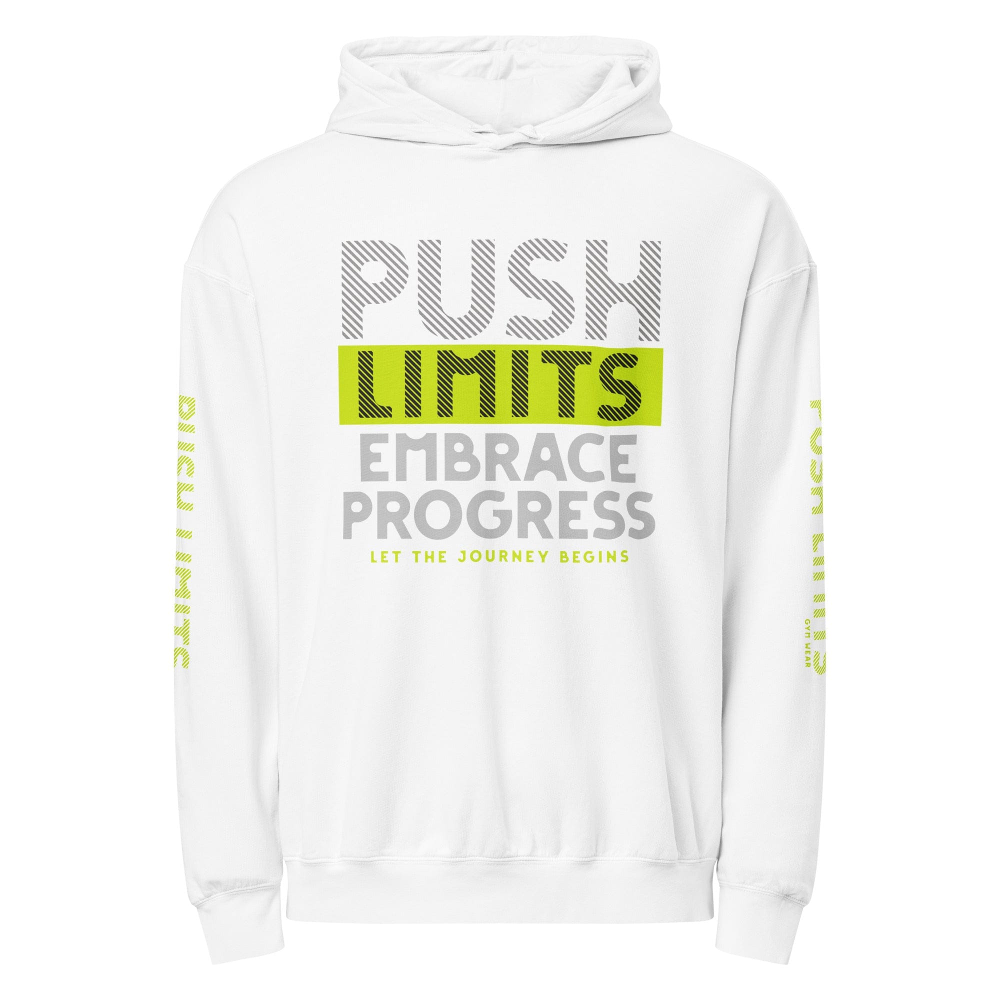 Stylish3Tees.com White / S Push Limits Embrace Progress Unisex garment-dyed lightweight hoodie