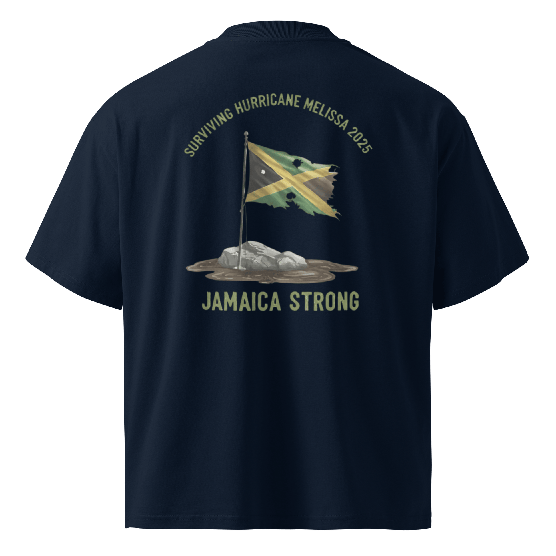 Stylish3Tees.com Surviving Hurricane Melissa Unisex organic oversized high neck t-shirt