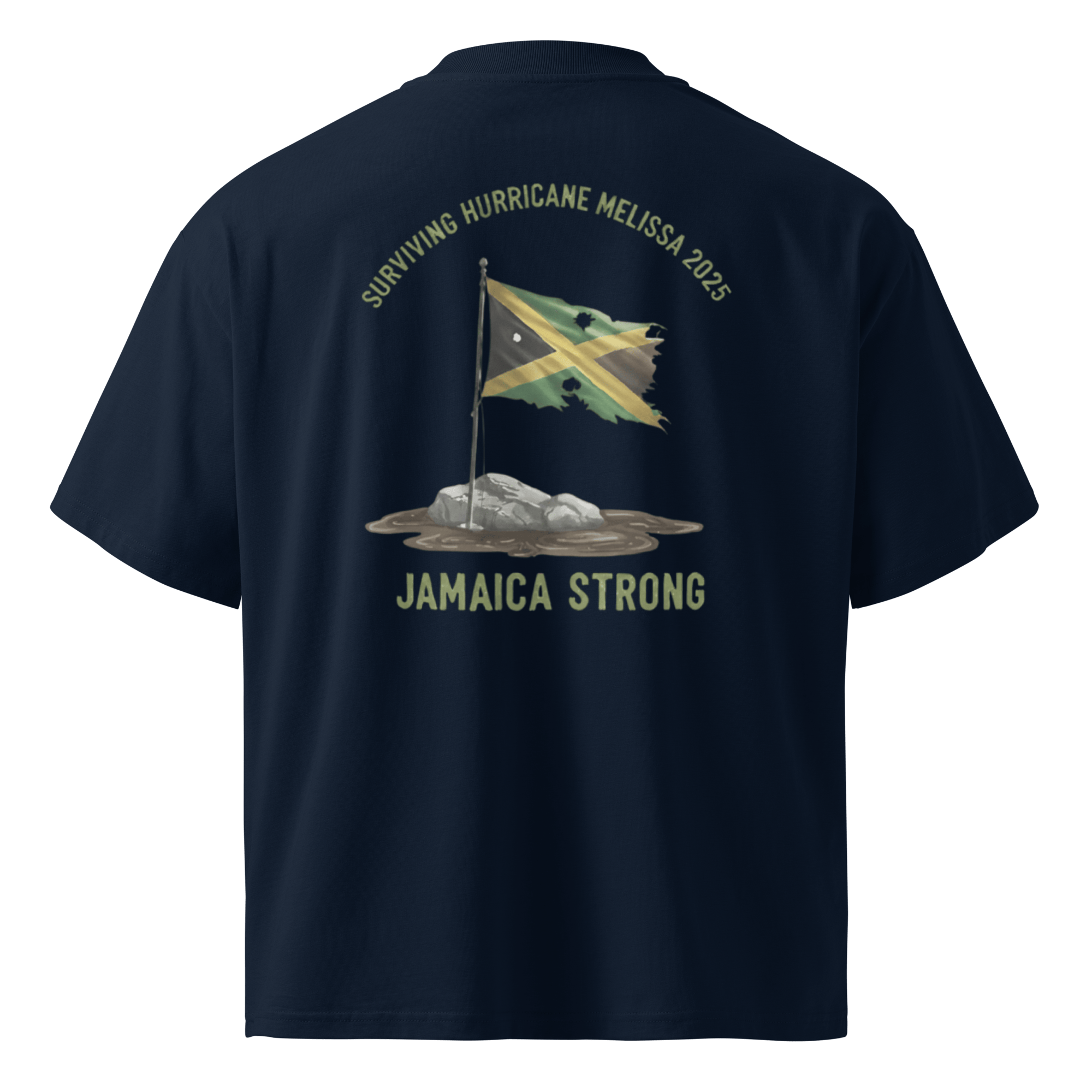 Stylish3Tees.com Surviving Hurricane Melissa Unisex organic oversized high neck t-shirt