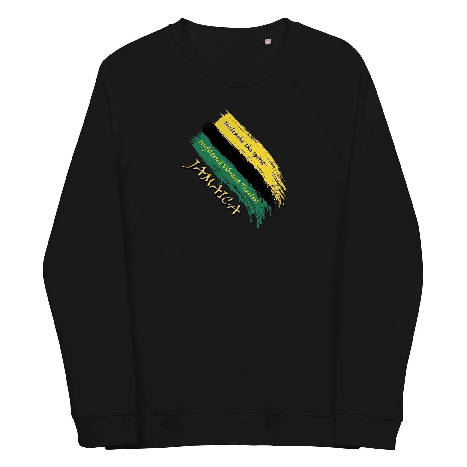 Stylish3Tees.com Black / S Jamaica Unfiltered Unisex organic raglan sweatshirt