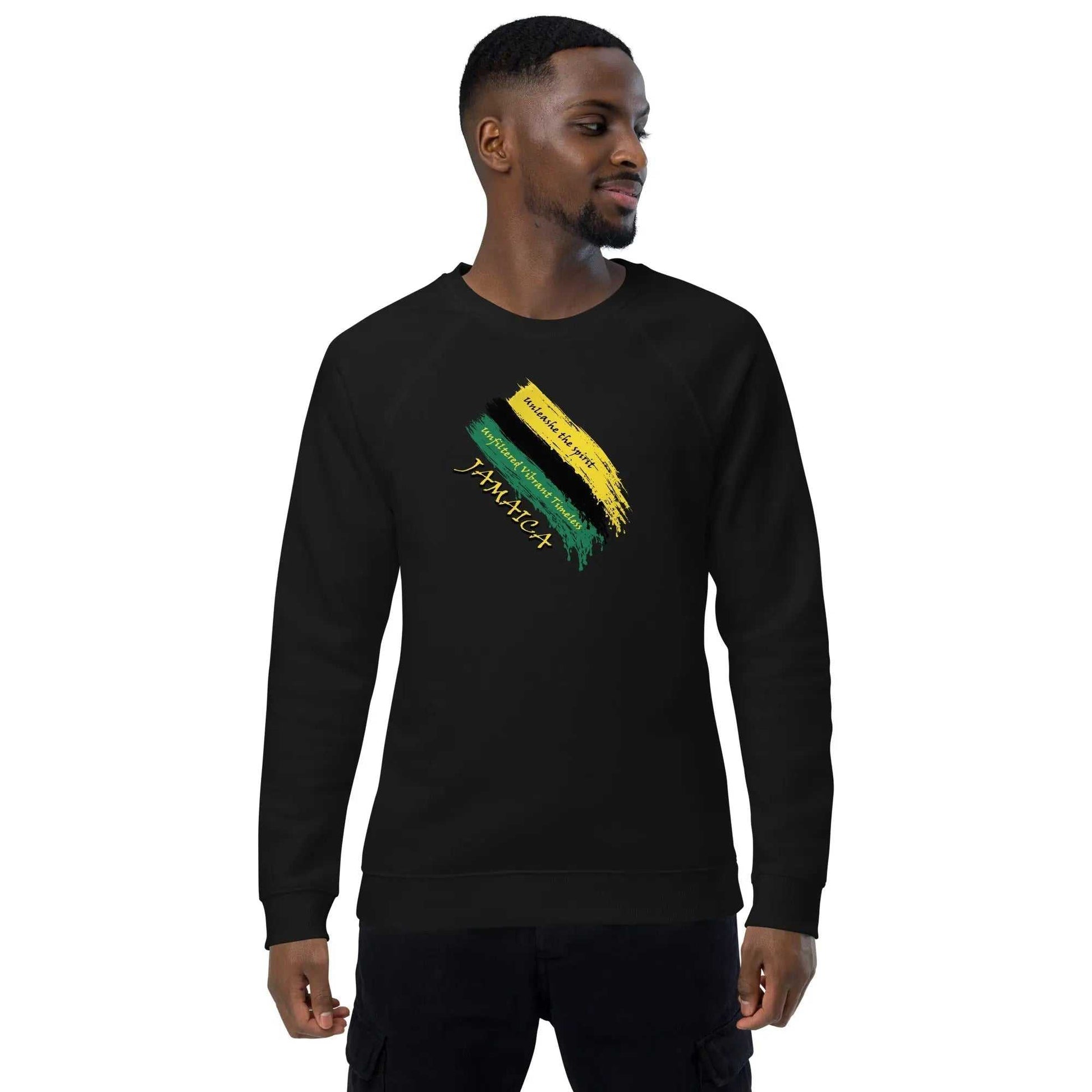 Stylish3Tees.com Jamaica Unfiltered Unisex organic raglan sweatshirt