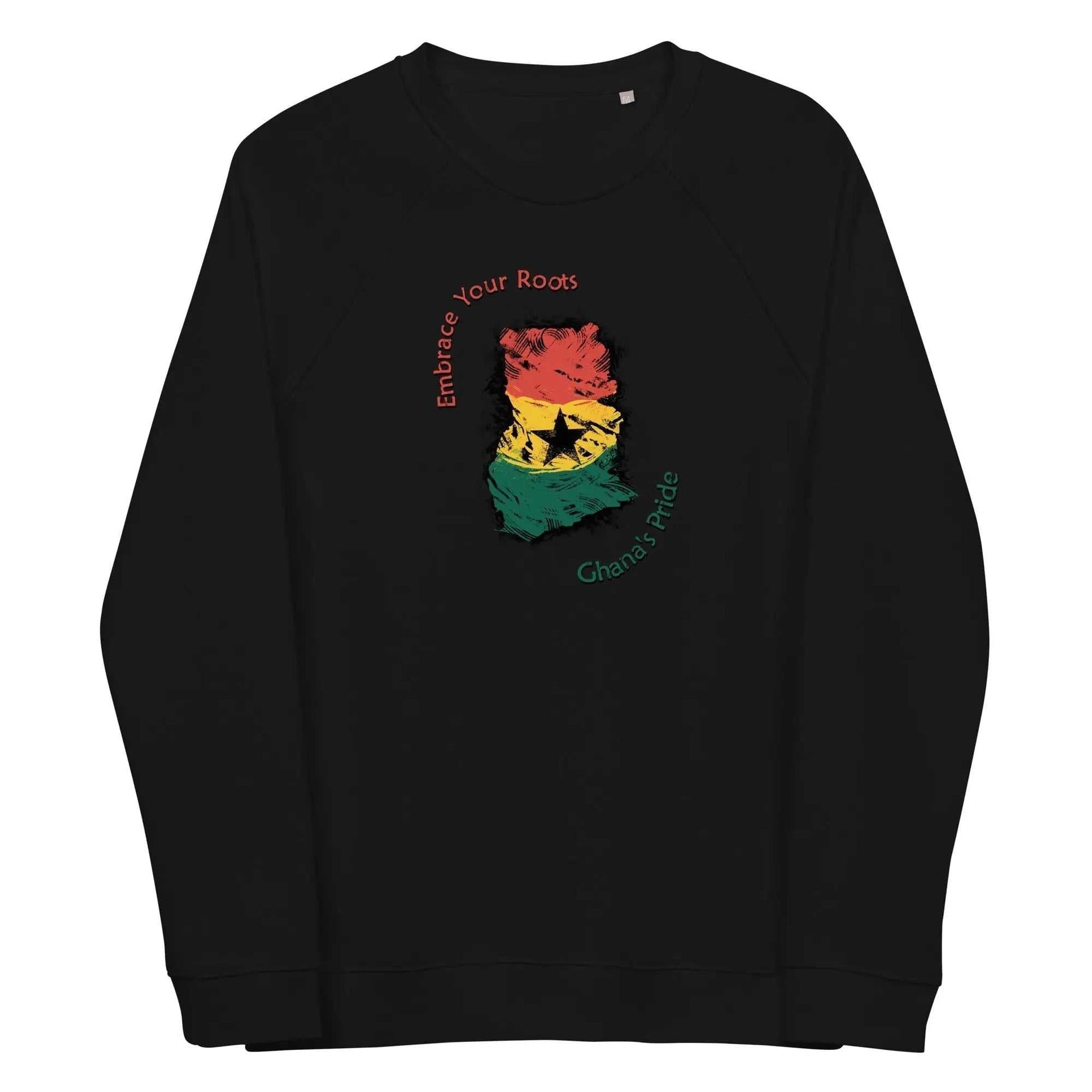 Stylish3Tees.com Black / S Ghana Pride Unisex organic raglan sweatshirt