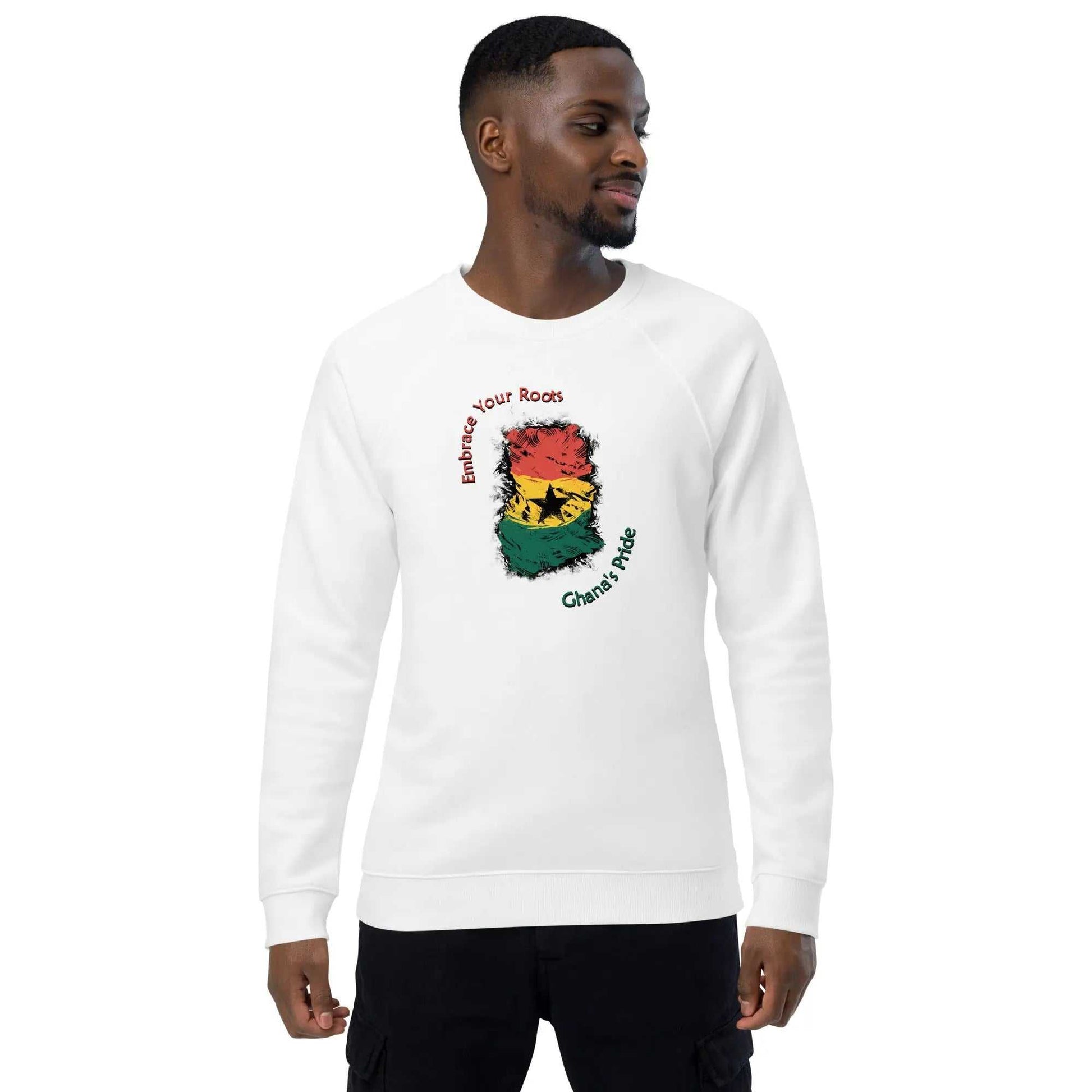 Stylish3Tees.com Ghana Pride Unisex organic raglan sweatshirt