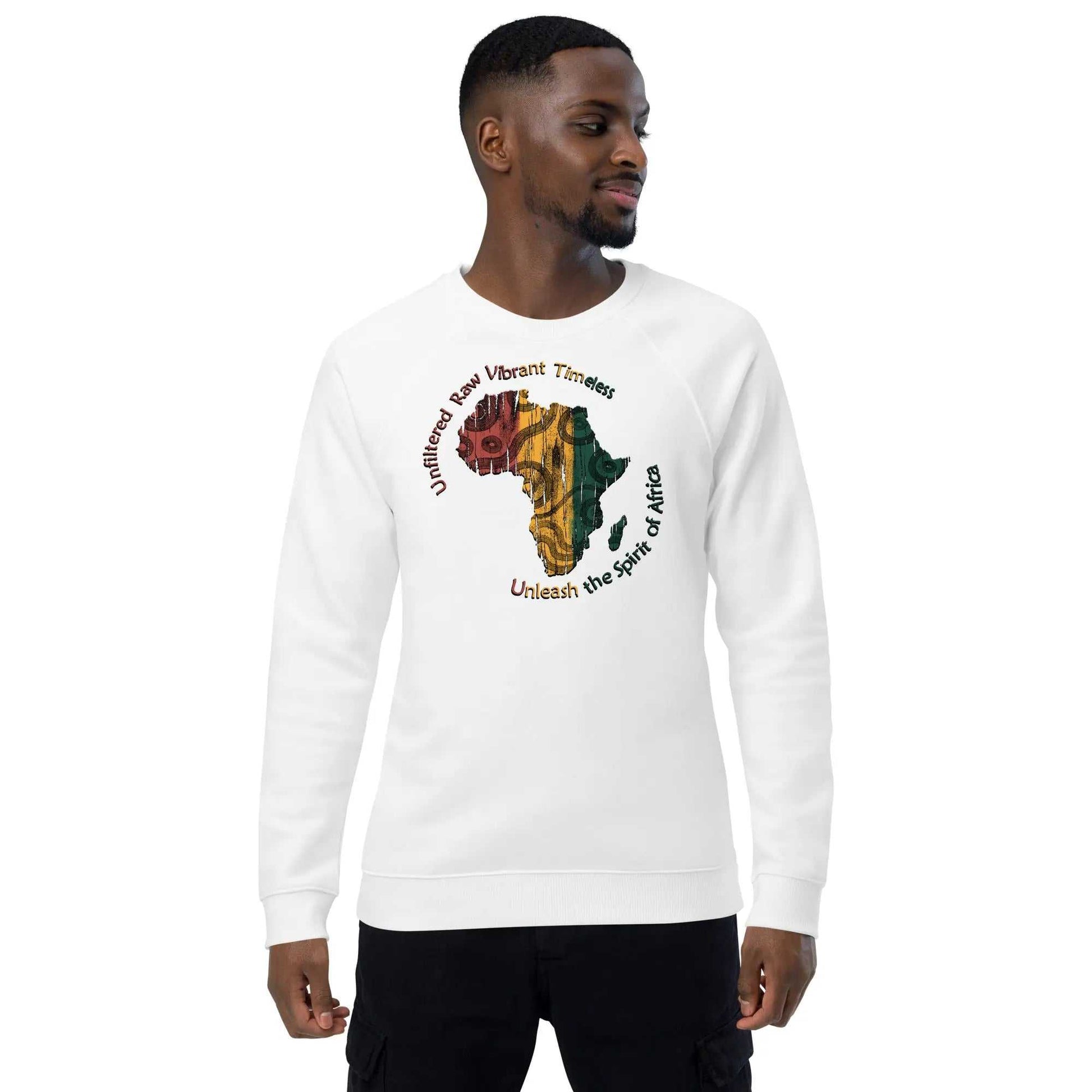 Stylish3Tees.com Spirit Of Africa Unisex organic raglan sweatshirt
