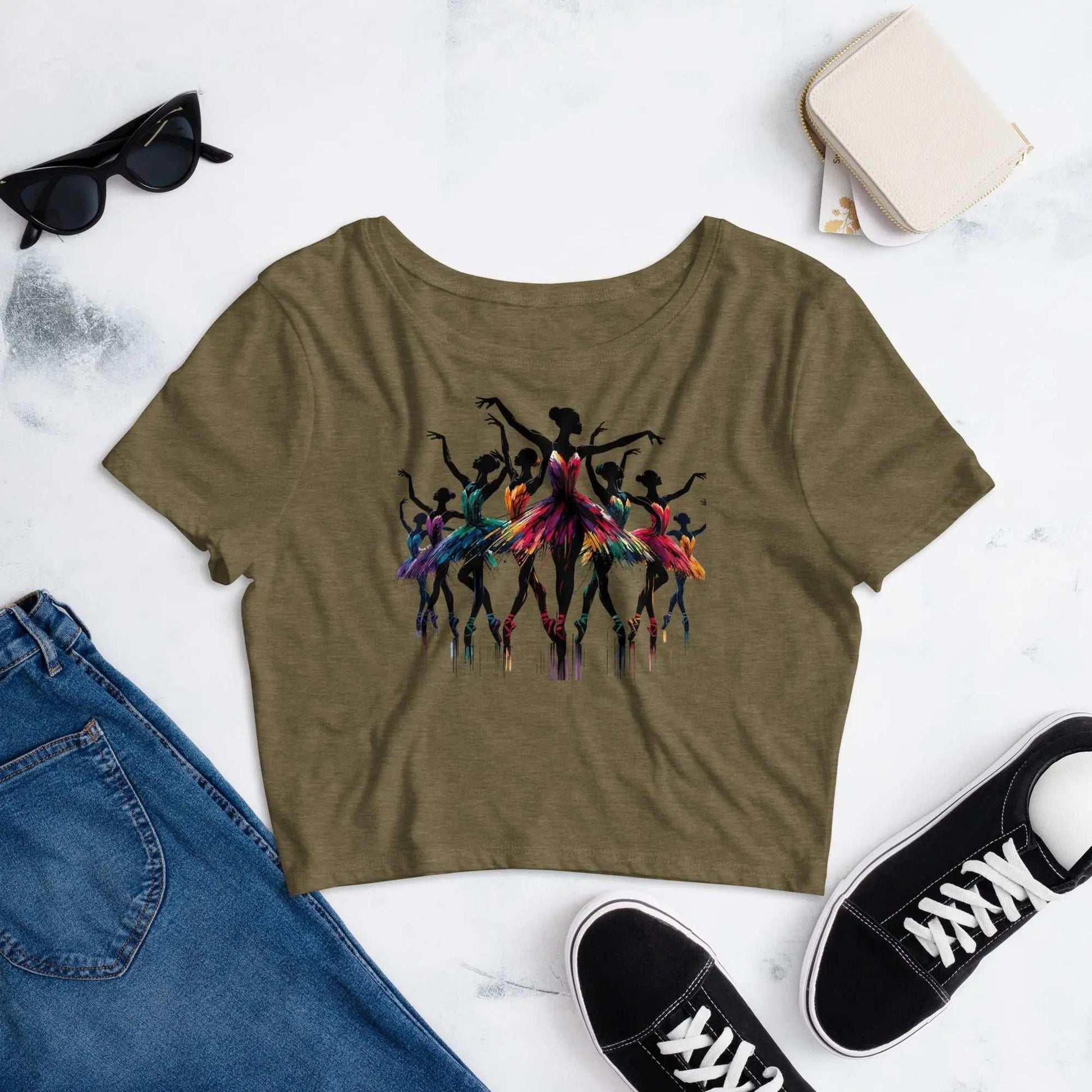 Stylish3Tees.com Ballet Dancers -Grace In Motion Women’s Crop Tee