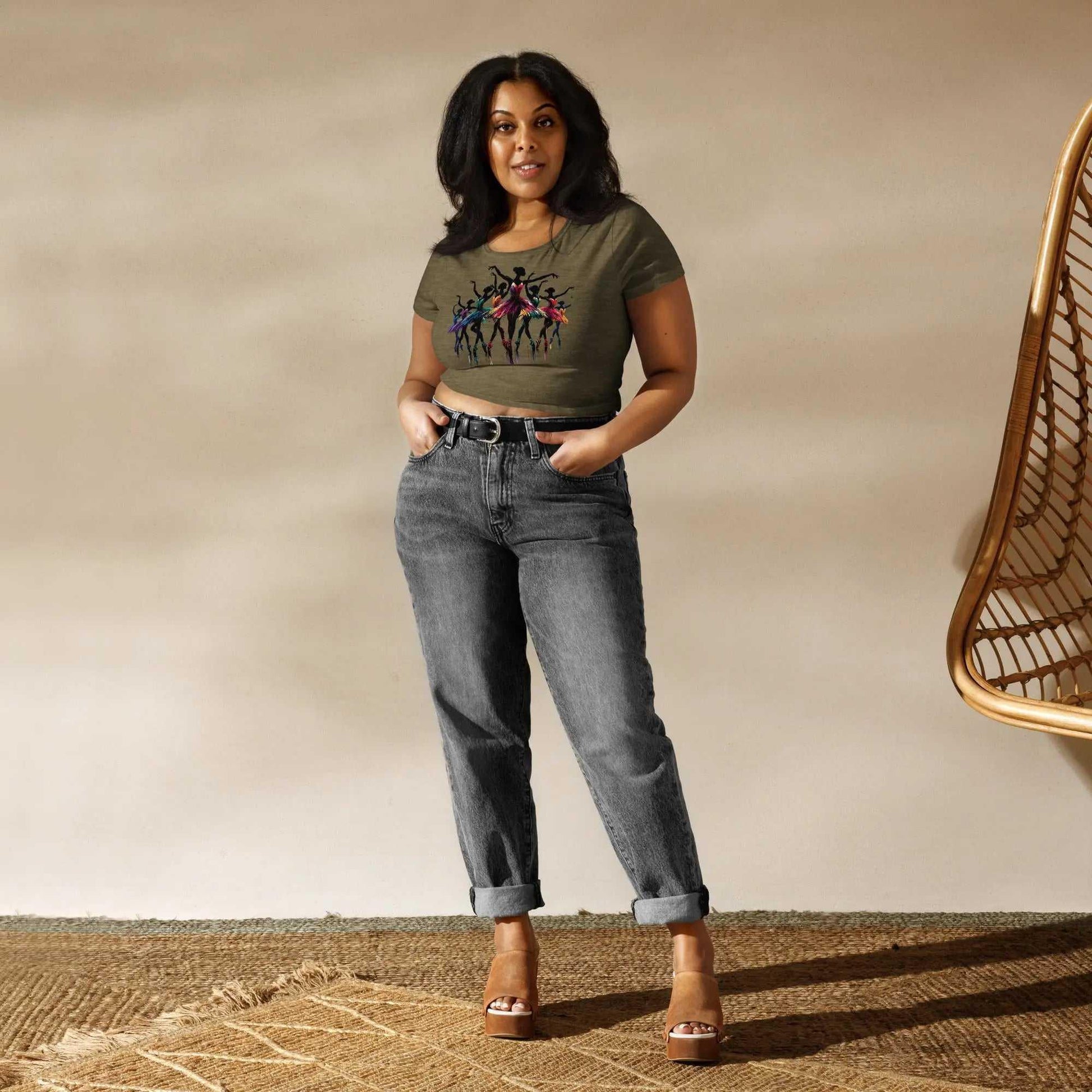 Stylish3Tees.com Ballet Dancers -Grace In Motion Women’s Crop Tee