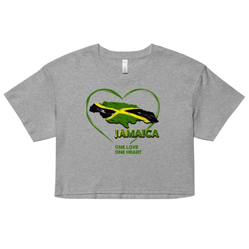 STYLISH3TEES.COM Athletic Heather / XS One Love One Heart Women’s Crop Top