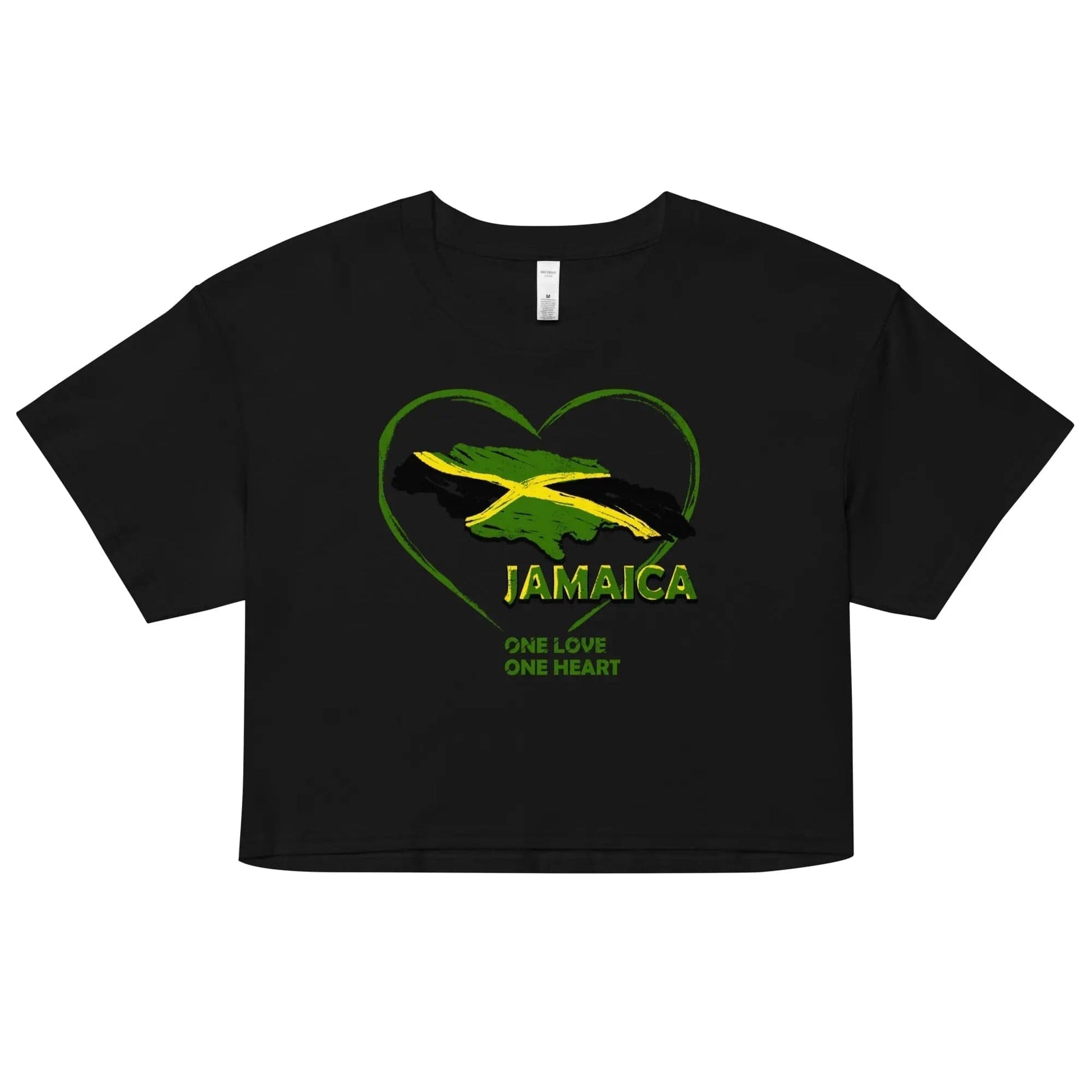 STYLISH3TEES.COM Black / XS One Love One Heart Women’s Crop Top