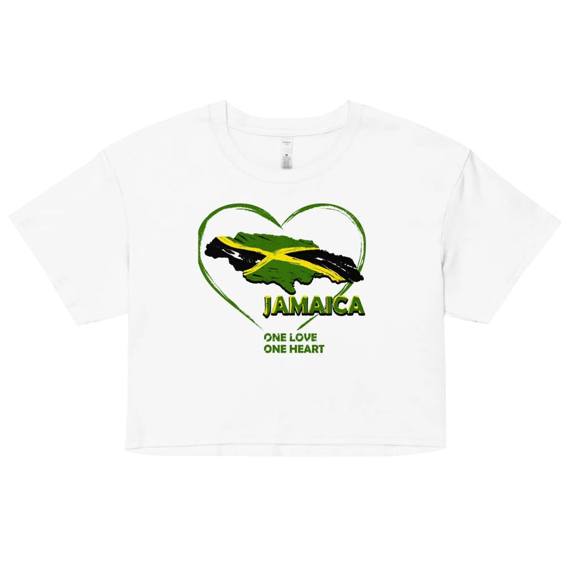 STYLISH3TEES.COM White / XS One Love One Heart Women’s Crop Top