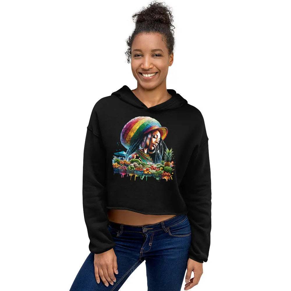Stylish3Tees.com Natural Beauty Ladies Crop Hoodie