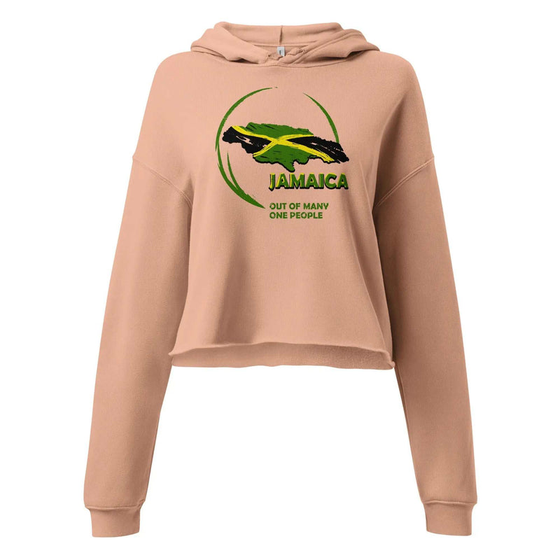 STYLISH3TEES.COM Peach / S Out Of Many One People Ladies Crop Hoodie