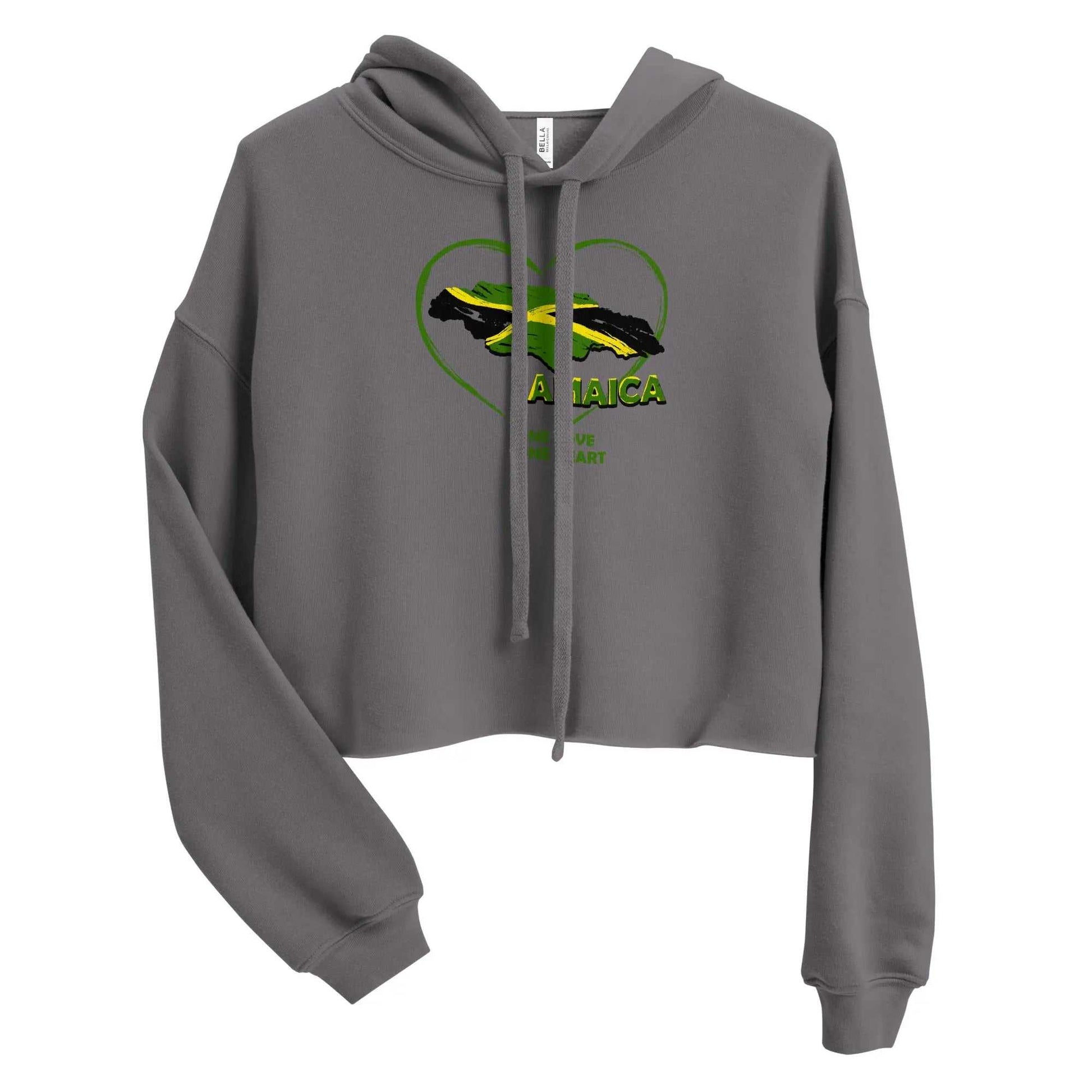 STYLISH3TEES.COM One Love One Heart Ladies Crop Hoodie