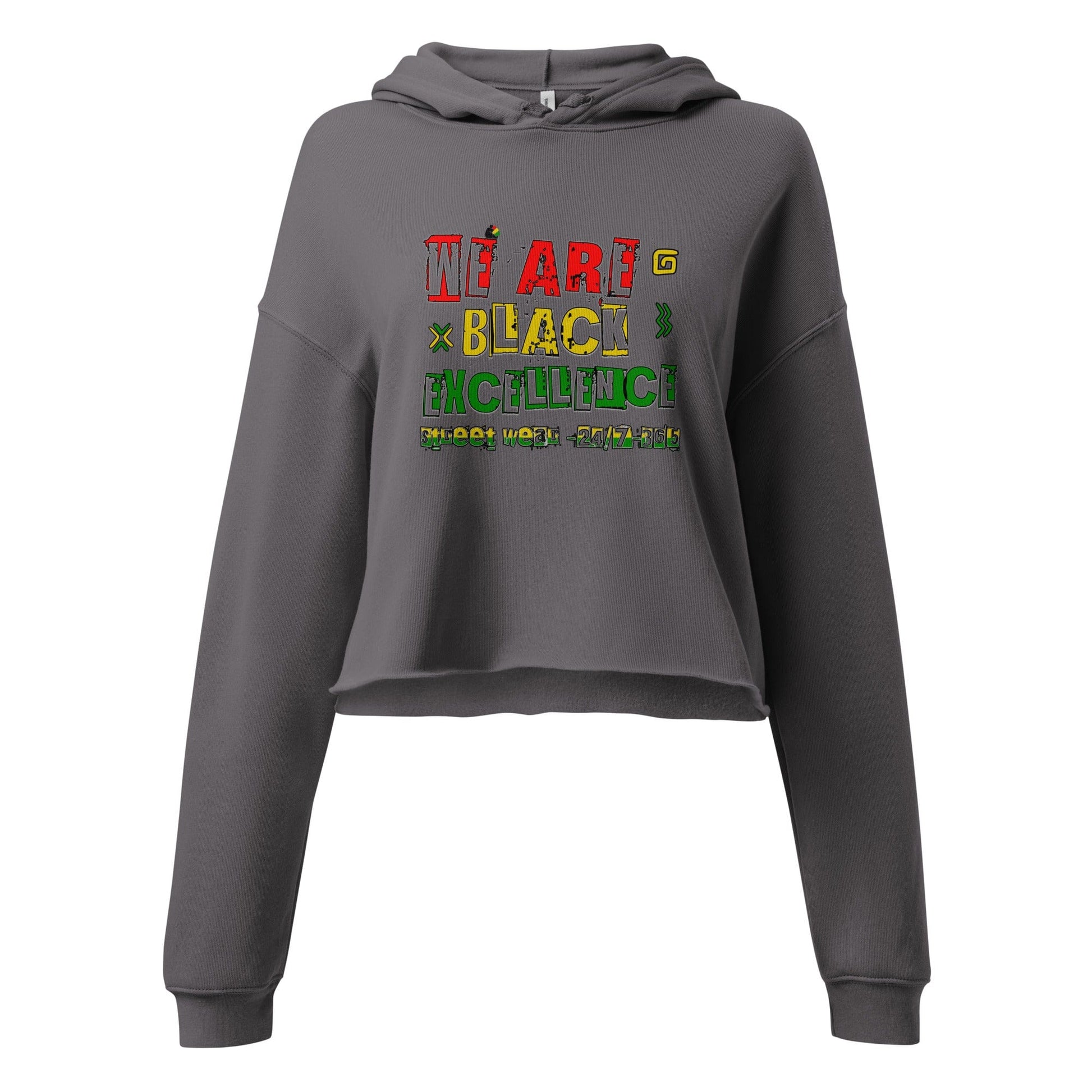 Stylish3Tees.com Storm / S We Are Black Excellence 24/7-365 Crop Hoodie