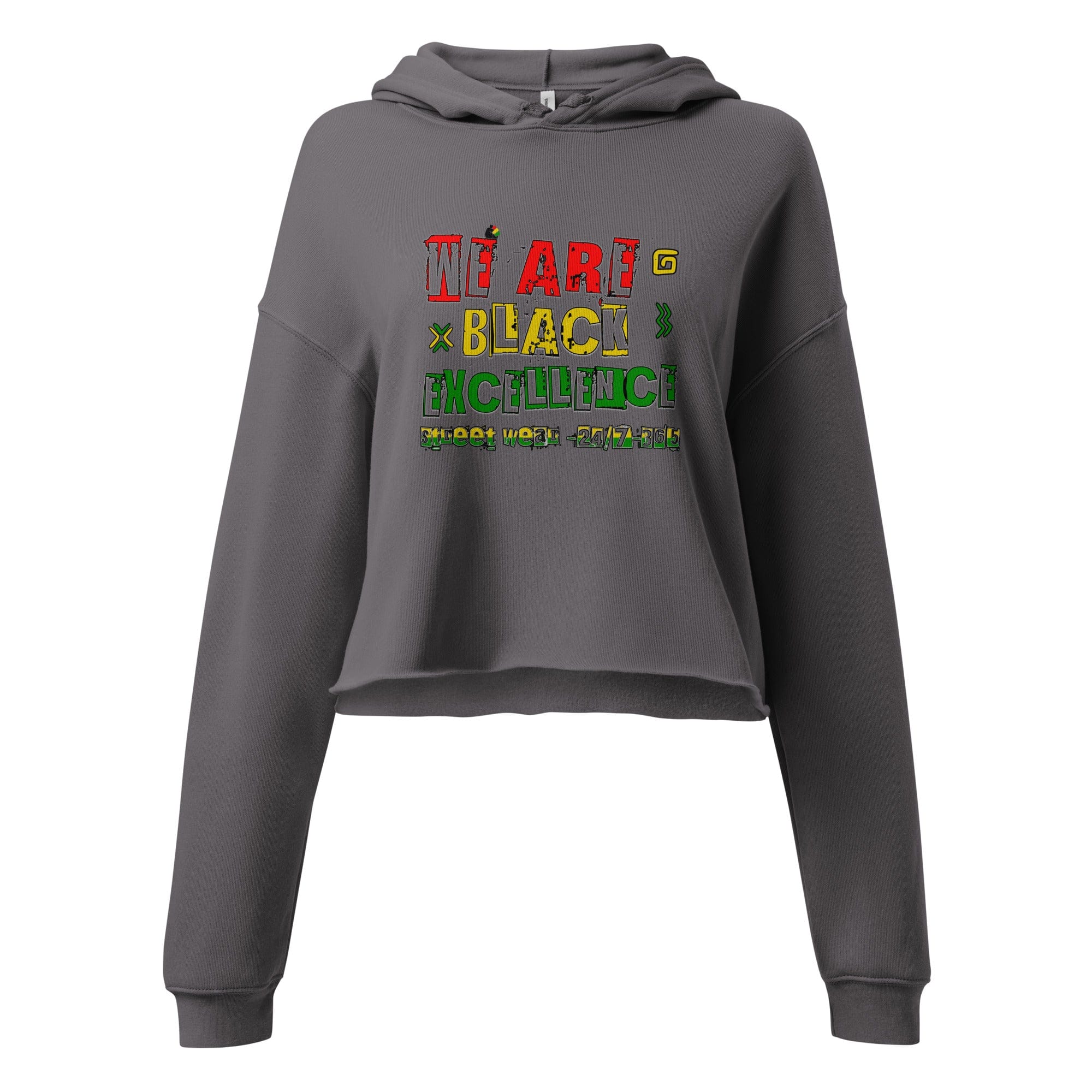 Stylish3Tees.com Storm / S We Are Black Excellence 24/7-365 Crop Hoodie
