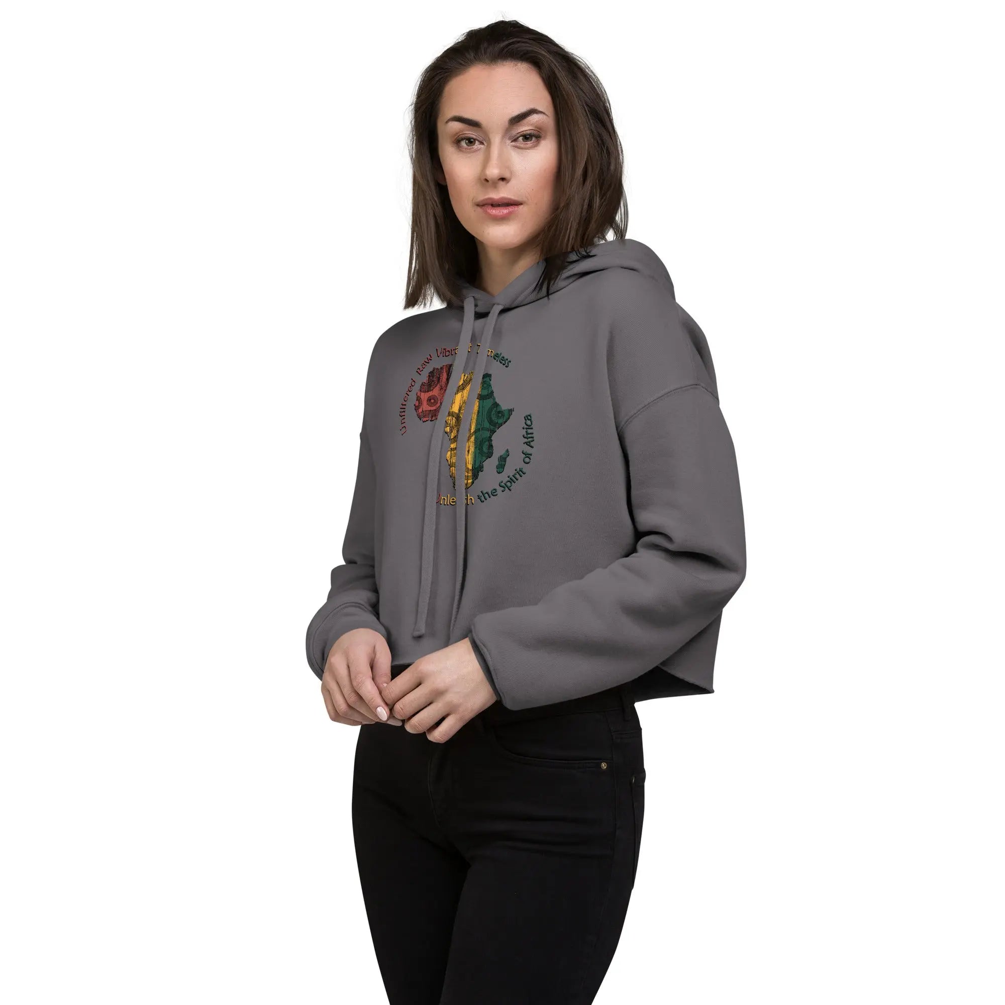 Africa Ladies Crop Hoodie