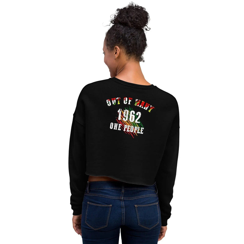 Printful Jamaica Out Of Many One People Crop Sweatshirt