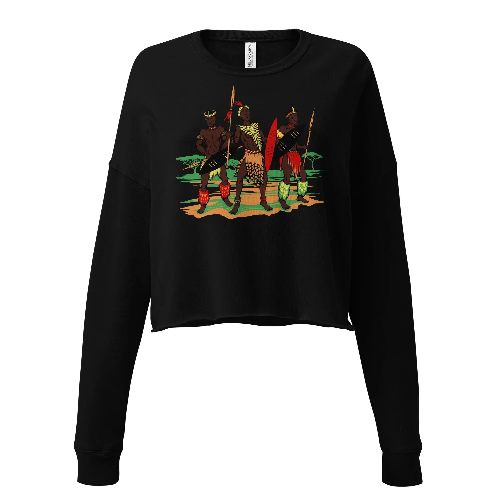 African Zulu Worriers Crop Sweatshirt