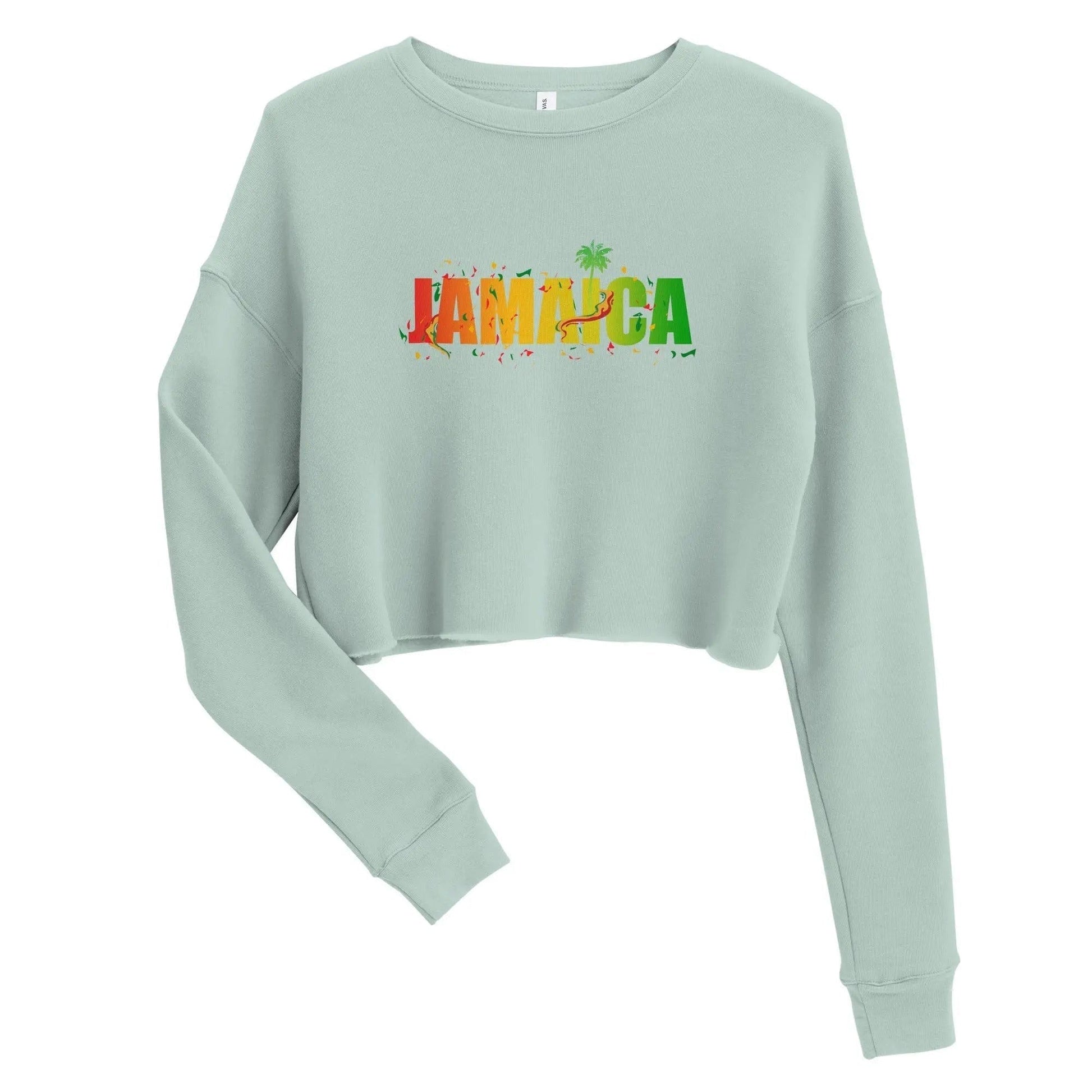 Printful Jamaica Out Of Many One People Crop Sweatshirt