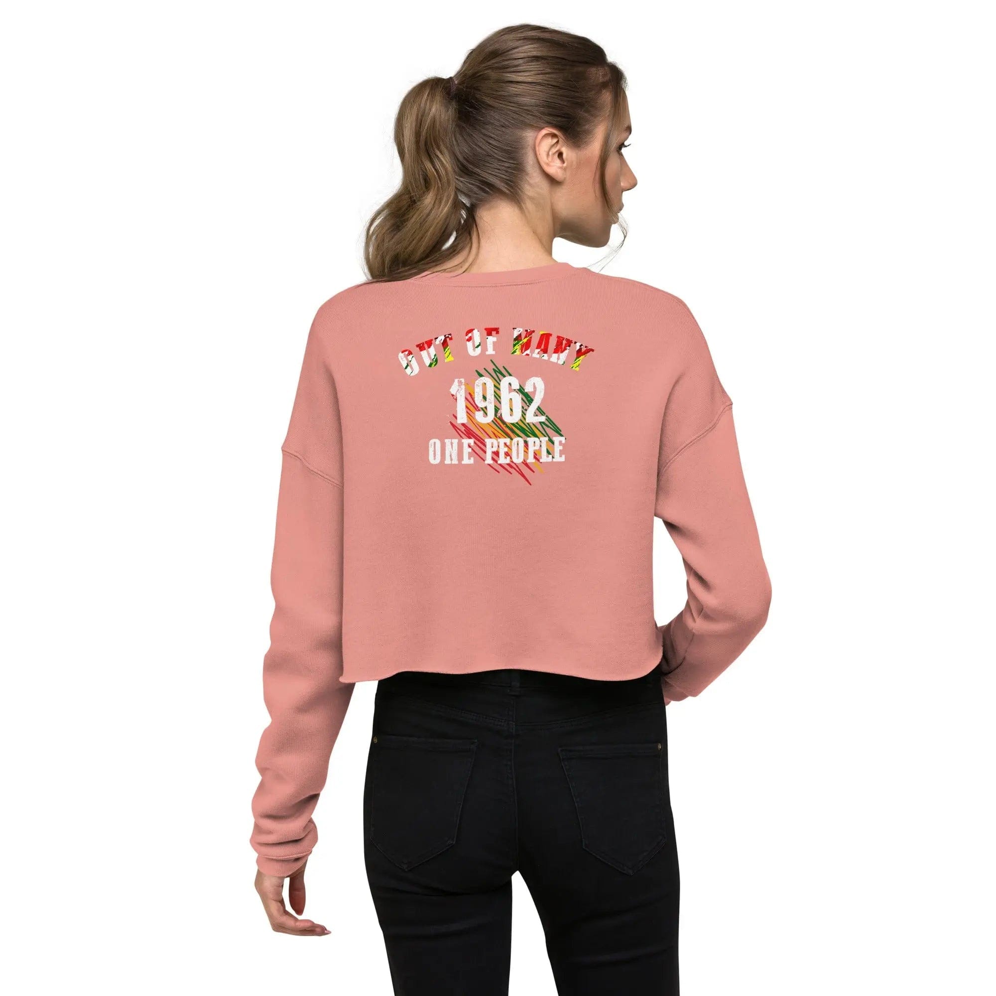 Printful Jamaica Out Of Many One People Crop Sweatshirt