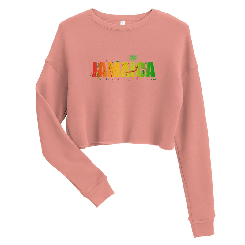 Printful Jamaica Out Of Many One People Crop Sweatshirt