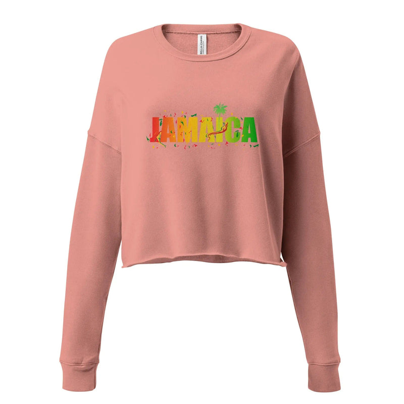 Printful Mauve / S Jamaica Out Of Many One People Crop Sweatshirt