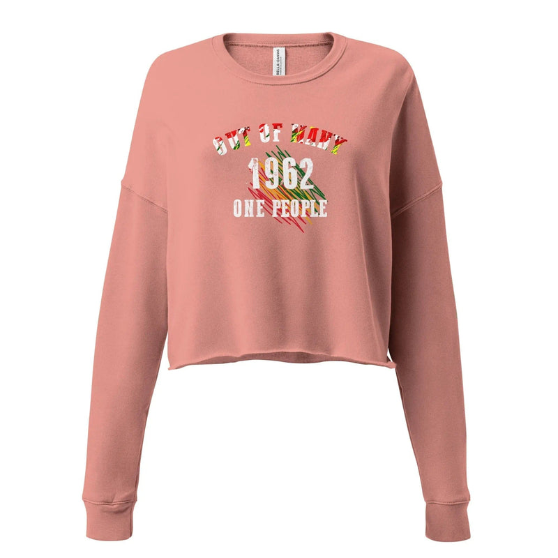 STYLISH3TEES.COM Mauve / S Out Of Many One People Crop Sweatshirt