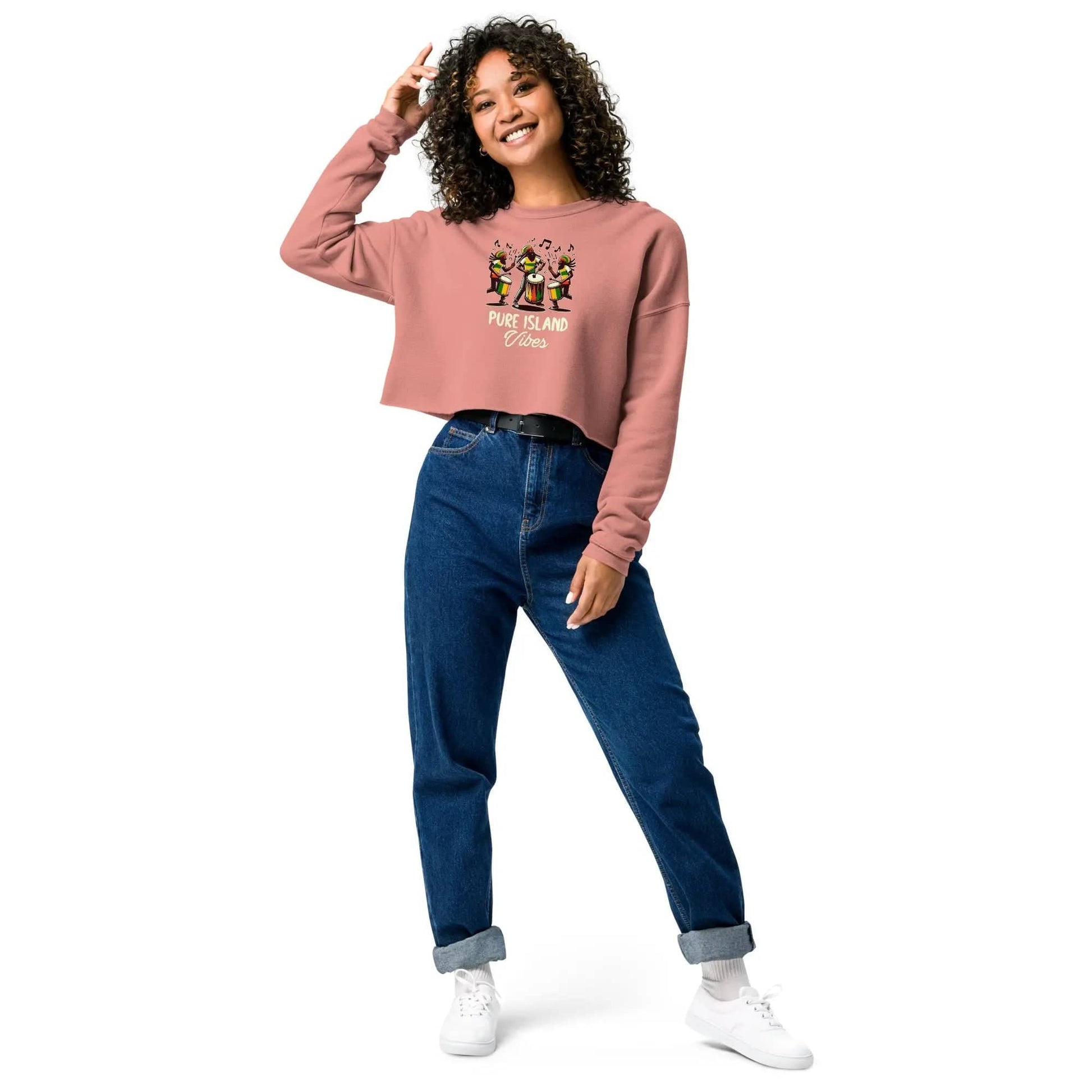 Stylish3Tees.com Pure Island Vibes Crop Sweatshirt