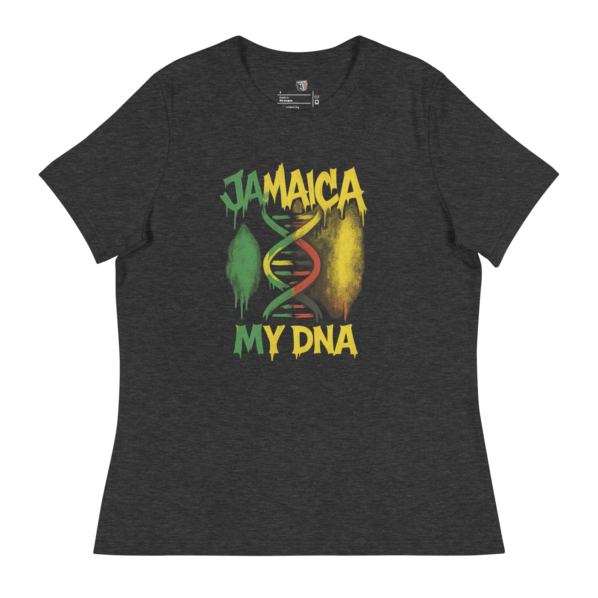 Stylish3Tees.com Dark Grey Heather / S Jamaica MY DNA Women's Relaxed T-Shirt